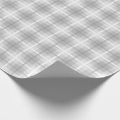 Kassy Gecontroleerd patroon van grijs wit Cadeaupapier (Hoek)