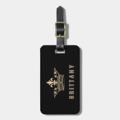 Kassy gegaufreerd Label met gouden kruin, met lede Bagagelabel (Voorkant verticaal)