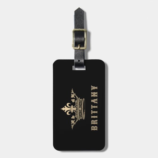Kassy gegaufreerd Label met gouden kruin, met lede Bagagelabel (Voorkant verticaal)