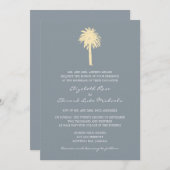 Kassy Gele Gele Palmboombestemming bruiloft Kaart (Voorkant / Achterkant)