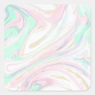 Kassy gemarmerd abstract ontwerp vierkante sticker
