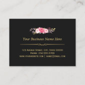 Kassy Gold  Floral Black White Stripes Visitekaartje (Achterkant)