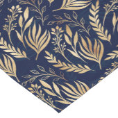 Kassy Gold Foliage Botanical Blue Design Korte Tafelloper (Hoek)