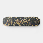 Kassy Gold Foliage Botanical Grey Design Persoonlijk Skateboard (Horizontaal)