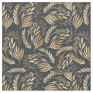 Kassy Gold Foliage Botanical Grey Design Stof