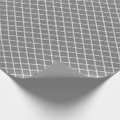 Kassy grijs en wit Check Patroon Cadeaupapier (Hoek)