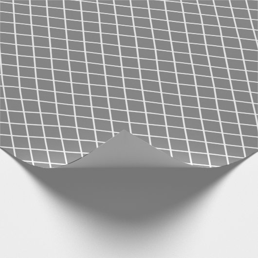 Kassy grijs en wit Check Patroon Cadeaupapier (Hoek)