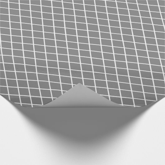 Kassy grijs en wit Check Patroon Cadeaupapier (Hoek)