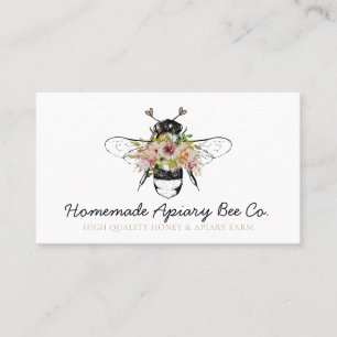 Kassy Handtekening harten Floral Apiary Honey Bee Visitekaartje