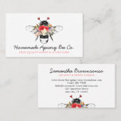 Kassy Heart Floral Apiary Honey Bee Visitekaartje (Voorkant / Achterkant)
