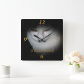 Kassy Kat Wall Clock! Vierkante Klok (Huis)