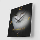 Kassy Kat Wall Clock! Vierkante Klok (Hoek)