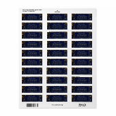 Kassy kerstblauw goudsterlabel etiket (Full Sheet)