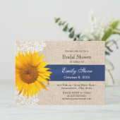 Kassy Lace Sunflower & Burlap Vrijgezellenfeest Kaart (Staand voorkant)
