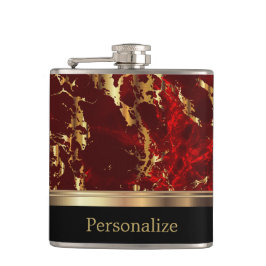 Kassy Marble Red Stone met Gold Design Heupfles