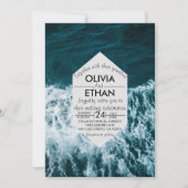 Kassy marineblauw kuststrand Weddenschap Kaart (Voorkant)