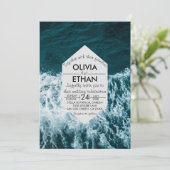 Kassy marineblauw kuststrand Weddenschap Kaart (Staand voorkant)