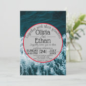 Kassy marineblauw kuststrand Weddenschap Kaart (Staand voorkant)