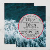 Kassy marineblauw kuststrand Weddenschap Kaart (Voorkant / Achterkant)