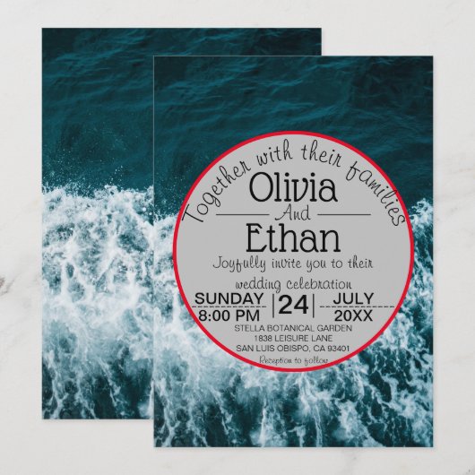 Kassy marineblauw kuststrand Weddenschap Kaart (Voorkant / Achterkant)