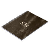 Kassy-minimaal bruin lederen monogram notitieboek (Linkerzijde)