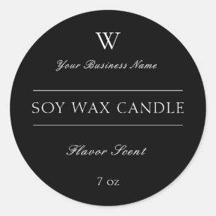 Kassy Minimale monogram Kaarsenetiket Ronde Sticker