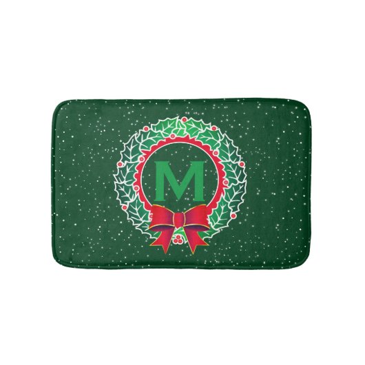 Kassy minimalist - Monogram met opening op GROEN Badmat (Voorkant)