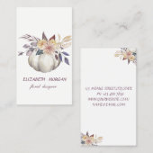 Kassy Modern Waterverf Floral Pumpkin, wit Visitekaartje (Voorkant / Achterkant)