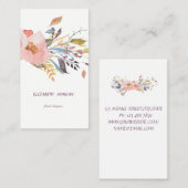 Kassy Modern Waterverf Floral, wit Visitekaartje (Voorkant / Achterkant)