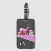 Kassy Monogrammed "Pinks" Botanisch Bagagelabel (Voorkant (verticaal))