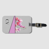 Kassy Monogrammed "Pinks" Botanisch Bagagelabel (Voorkant (horizontaal))