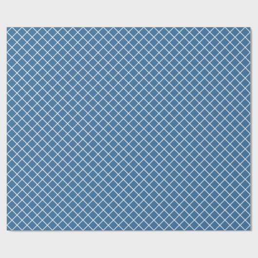 Kassy Nautical Blue Check Pattern Cadeaupapier (Vlak)