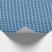 Kassy Nautical Blue Check Pattern Cadeaupapier (Hoek)