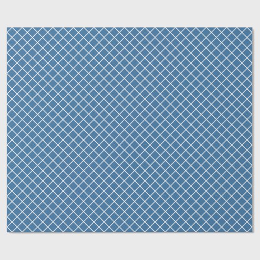 Kassy Nautical Blue Check Pattern Cadeaupapier (Vlak)