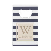 Kassy Nautical Thick White Stripes - Gepersonalise Creditkaart Flessenopener (Achterkant)