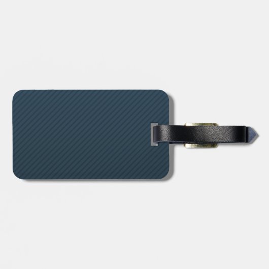 Kassy Navy Blue Custom Monogram - Striped Patroon Bagagelabel (Achterkant horizontaal)