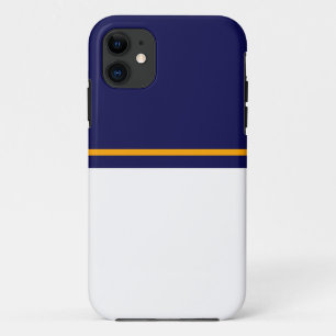 Kassy Navy Blue White Color Block Yellow Stripe Case-Mate iPhone Case