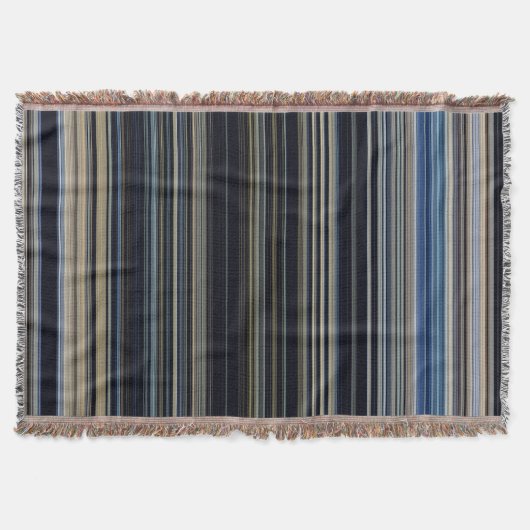 Kassy Navy en Gold Multicolor Stripes Deken (Voorkant)