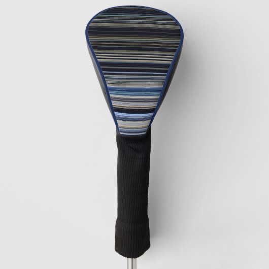 Kassy Navy en Gold Multicolor Stripes Golfheadcover (Voorkant)