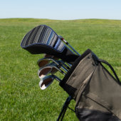 Kassy Navy en Gold Multicolor Stripes Golfheadcover (Insitu)