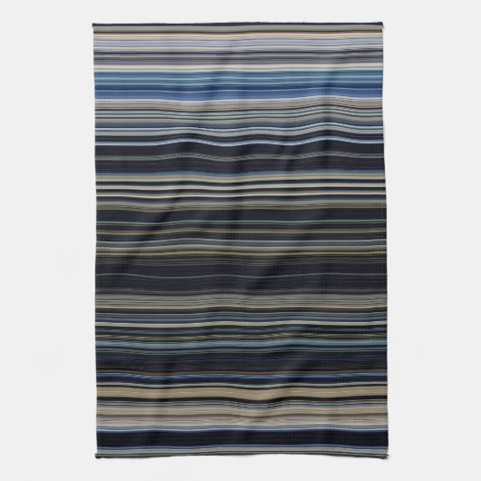 Kassy Navy en Gold Multicolor Stripes Theedoek (Verticaal)