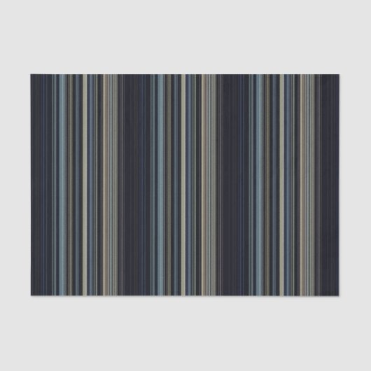 Kassy Navy en Gold Multicolor Stripes Tissuepapier (Voorkant)