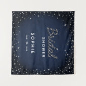 Kassy Navy Sparkle Glitter Vrijgezellenfeest Backd Wandkleed (Voorkant (horizontaal))
