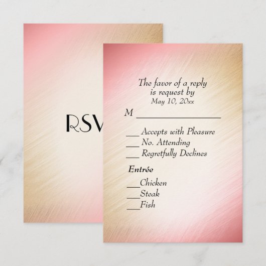 Kassy Peach RSVP met menukeuze (Voorkant / Achterkant)