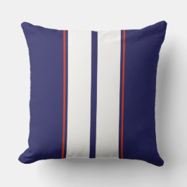 Kassy Red, White en Blue Racing Stripes Buitenkussen