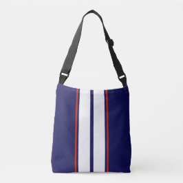 Kassy Red, White en Blue Racing Stripes Crossbody Tas