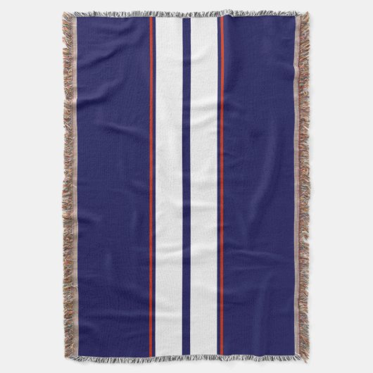 Kassy Red, White en Blue Racing Stripes Deken (Voorkant Verticaal)