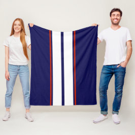 Kassy Red, White en Blue Racing Stripes Fleece Deken
