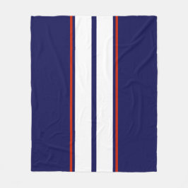 Kassy Red, White en Blue Racing Stripes Fleece Deken