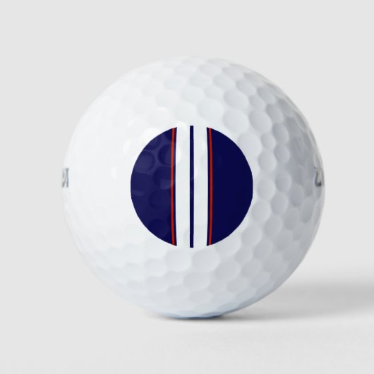 Kassy Red, White en Blue Racing Stripes Golfballen (Voorkant)